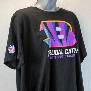 Cincinnati Bengals Crucial Catch Intercept Cancer Short Sleeve Tee Women's XXL
